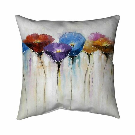 BEGIN HOME DECOR 26 x 26 in. Colorful Flowers-Double Sided Print Indoor Pillow 5541-2626-FL48
